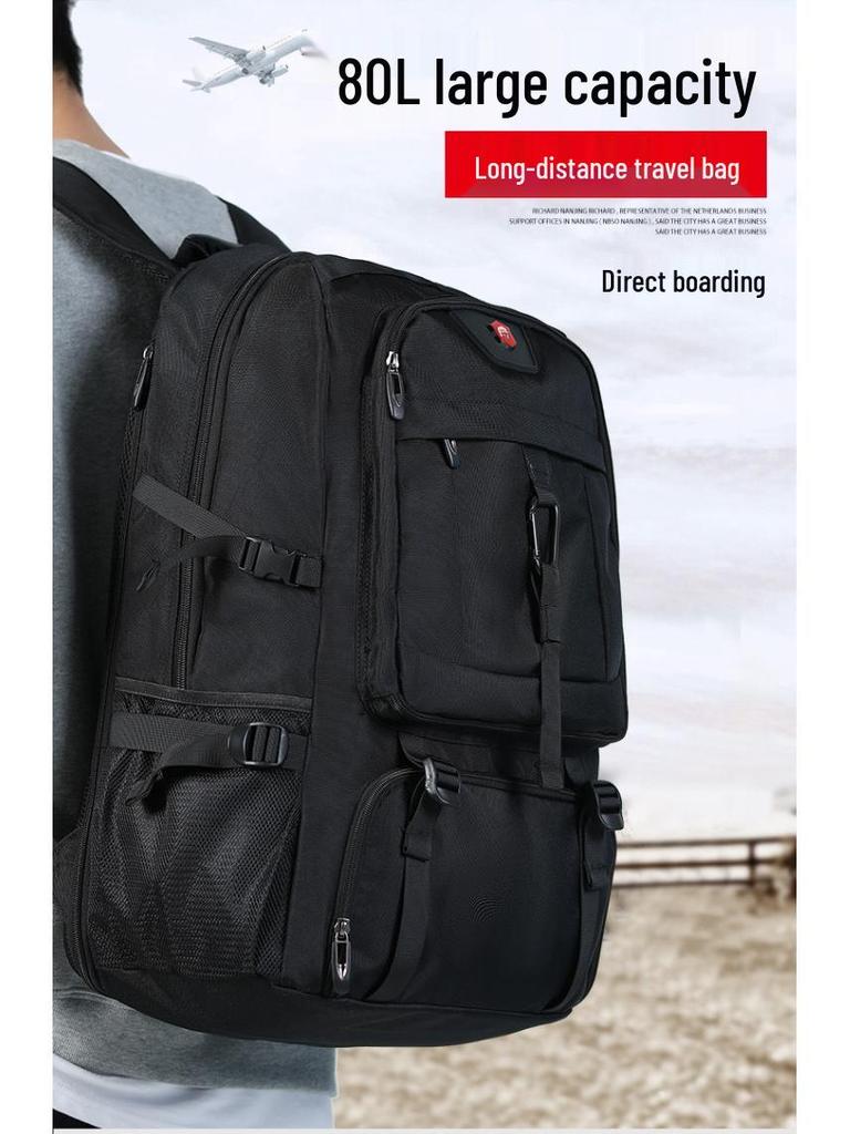 Men's Extra Large Expandable Travel Backpack with Multi-Compartment Storage