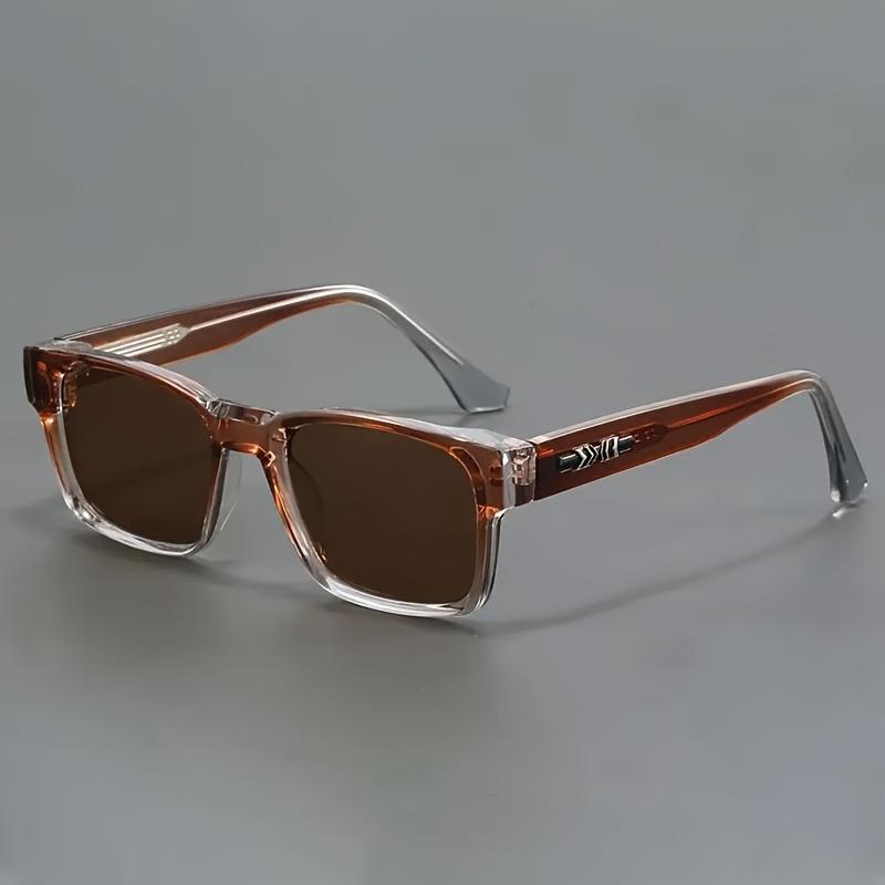 Fashionable Retro Square Black and Leopard Print Full Frame Anti-Uv Sunglasses for Men Japanese Simple Literary Style Shades