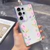 Pastel Floral Border Phone Case for Samsung Galaxy S26 S25 S24 S23 S22 S21 S20 FE Plus Lucency TPU Protection Cover