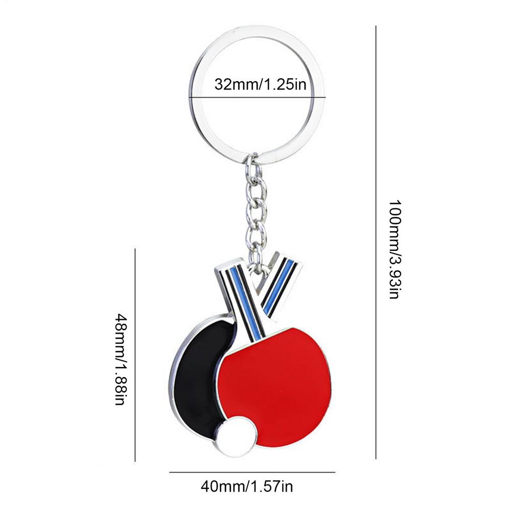 Table Tennis Racket Keychain Paris Games Table Tennis Tournament Keyring PingPong Stylish Pendant Souvenir Gift