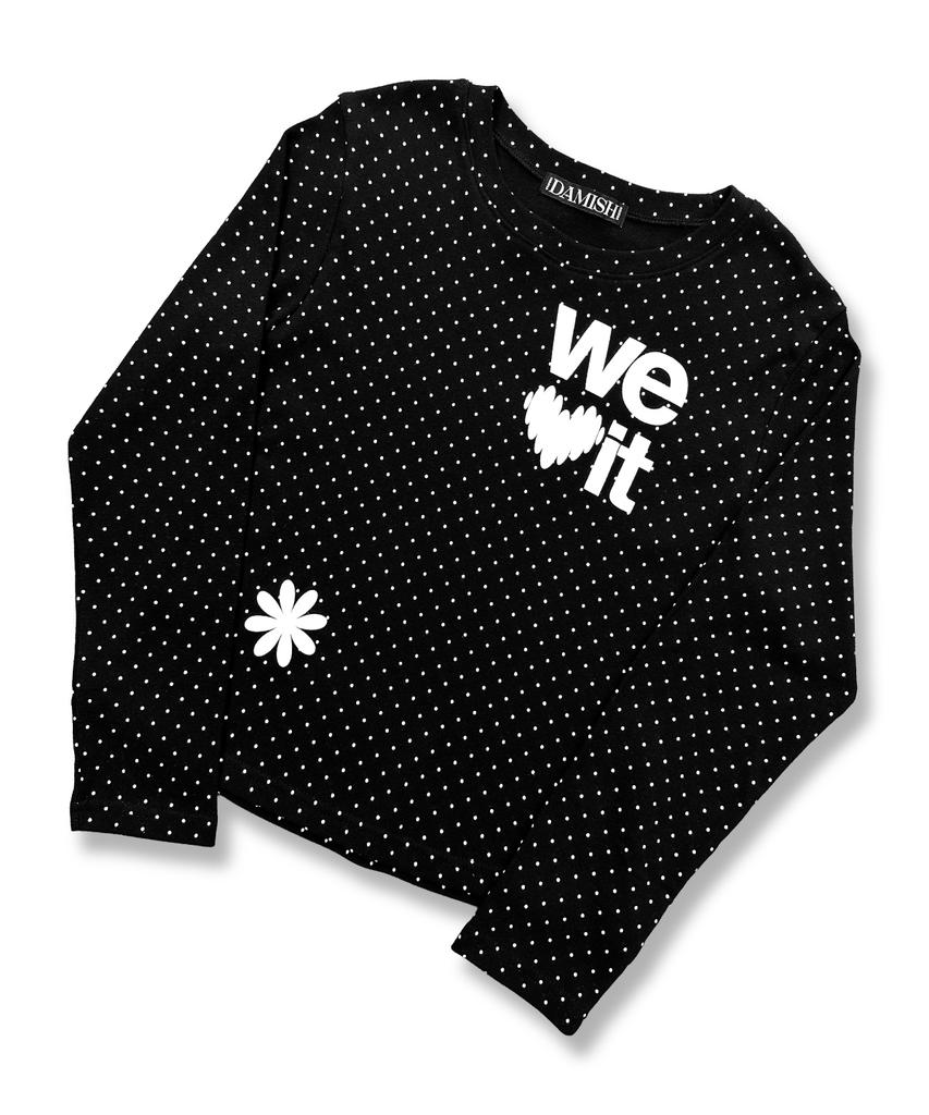 Damiswi We Love It Graphic Dot Long Sleeve_Black