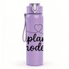 1PC Airplane Mode Cursive Letter 750ml Color Plastic Sports Water Bottle Leakproof Flip Straw Lid Suitable for Sports Office Home Use