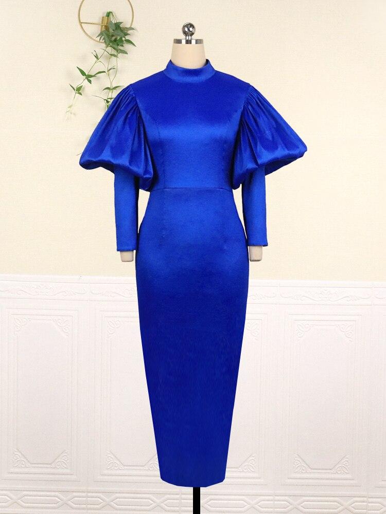 Dámské Maxi šaty Dlouhé Lucernové šaty Vánoční Vysoký límec Bodycon Lesklý Slavnostní příležitost Africké šaty Narozeninová událost