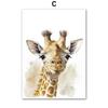 Giraffe Lion Elephant Animal Canvas Print Nursery Animal Nordic Wall Art Poster Picture Baby Children Room Christmas Home Decor