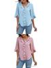 European & American Women's Artistic V-neck Ruffle Casual Shirt