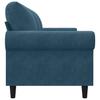 Vidaxl 3-Seater Sofa, Blue, 180 Cm, Upholstered In Velvet