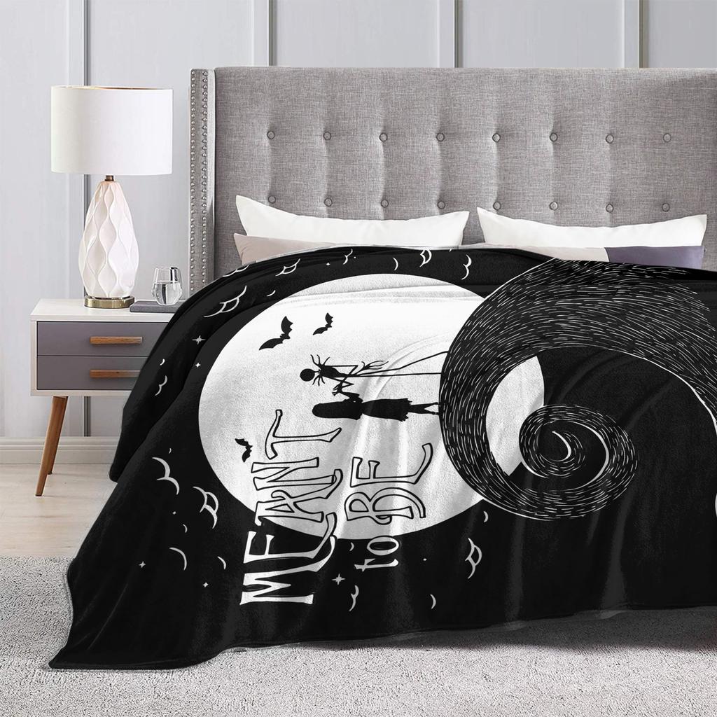 The Nightmare Before Christmas Flannel Blanket Jack And Sally Throw Blankets for Bed Sofa Couch 200x150cm Rug Piece,