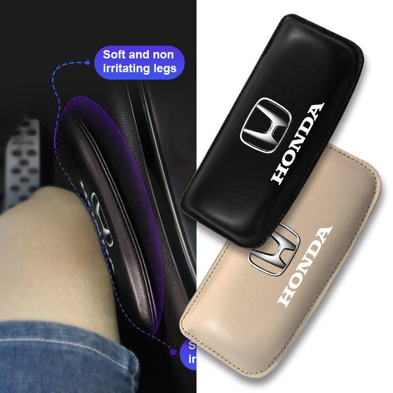 Lederen Kniebeschermer Auto Interieur Kussen Comfortabel Elastisch Kussen voor Honda Civic Fit Jazz Accord Pilot CRV Odyssey Passport City HRV