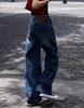 Plus Size High Waist American Style Women's Jeans - Spring/Autumn Loose Straight Wide-Leg for Pear Shape.