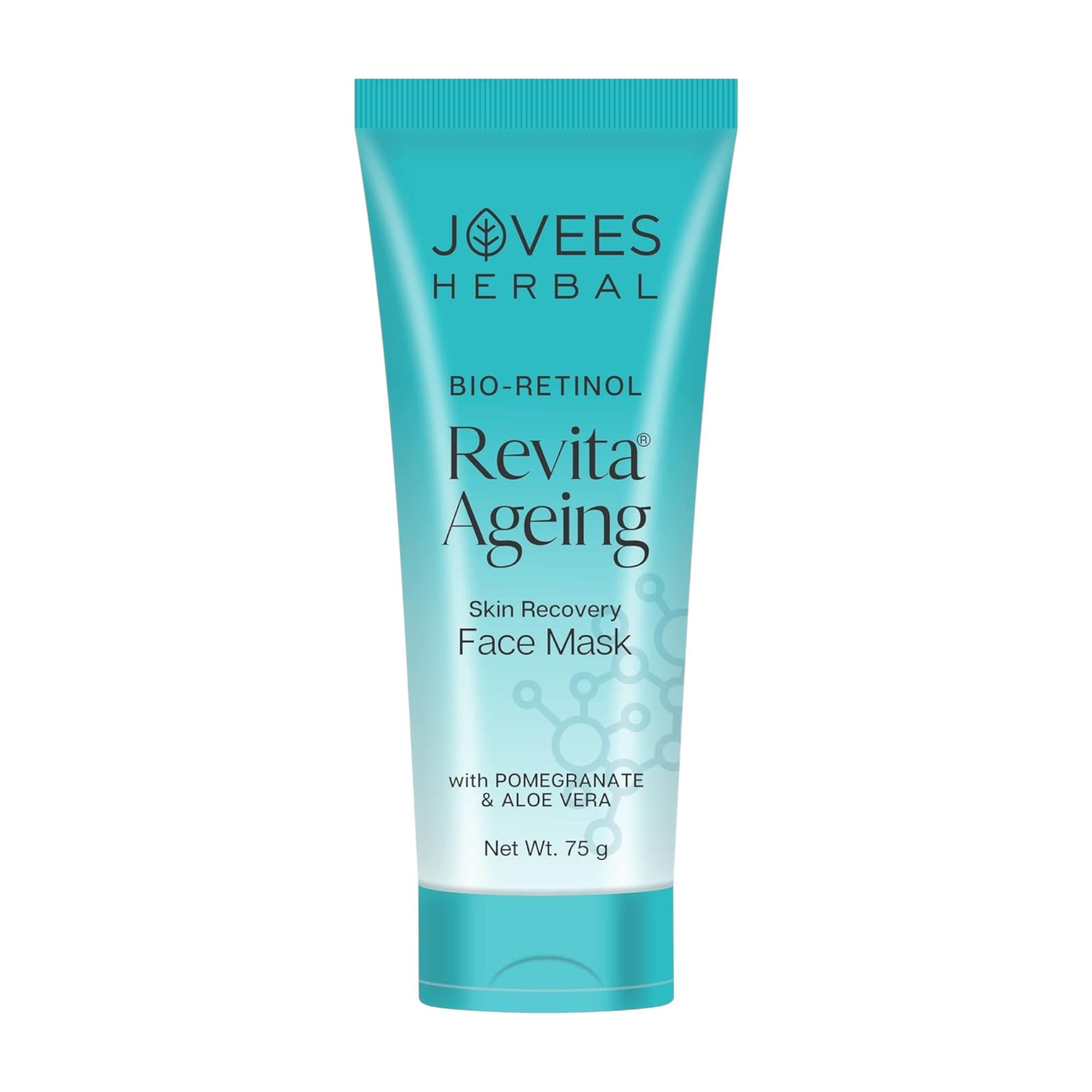 

Jovees Herbal Bio Retinol Revita Ageing Face Mask For Glowing Skin, De Tan, Pore Tightening, Anti Ageing, Smooth & Firm Skin 75g