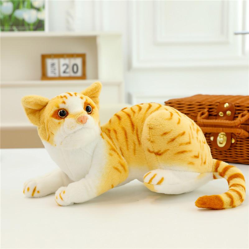 Realistic Plush Cat Toy Lifelike Short Hair Kitten Stuffed Animal Doll Wholesale