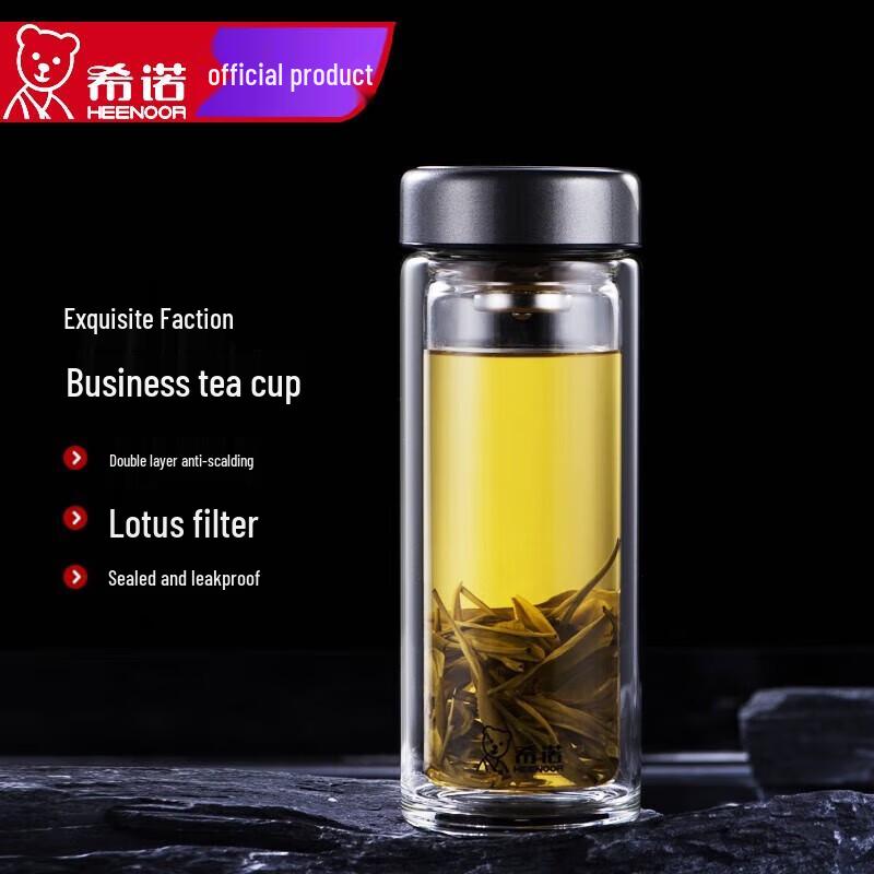 Xinuo Men s Double-Layer Insulated Portable Glass Cup