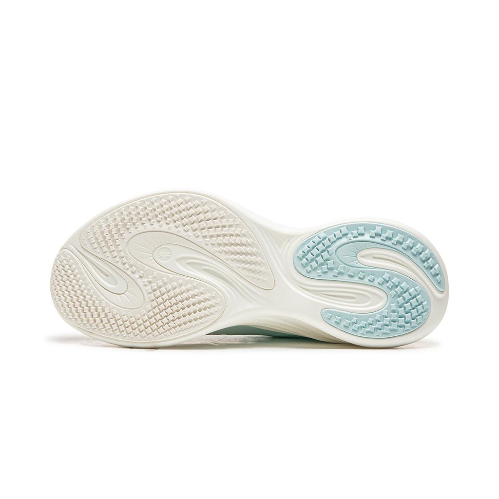 Li Ning Cushioning Slip Resistant Abrasion Resistant Support Lightweight Low Top Running Shoes Women's White Green ARHW020-4