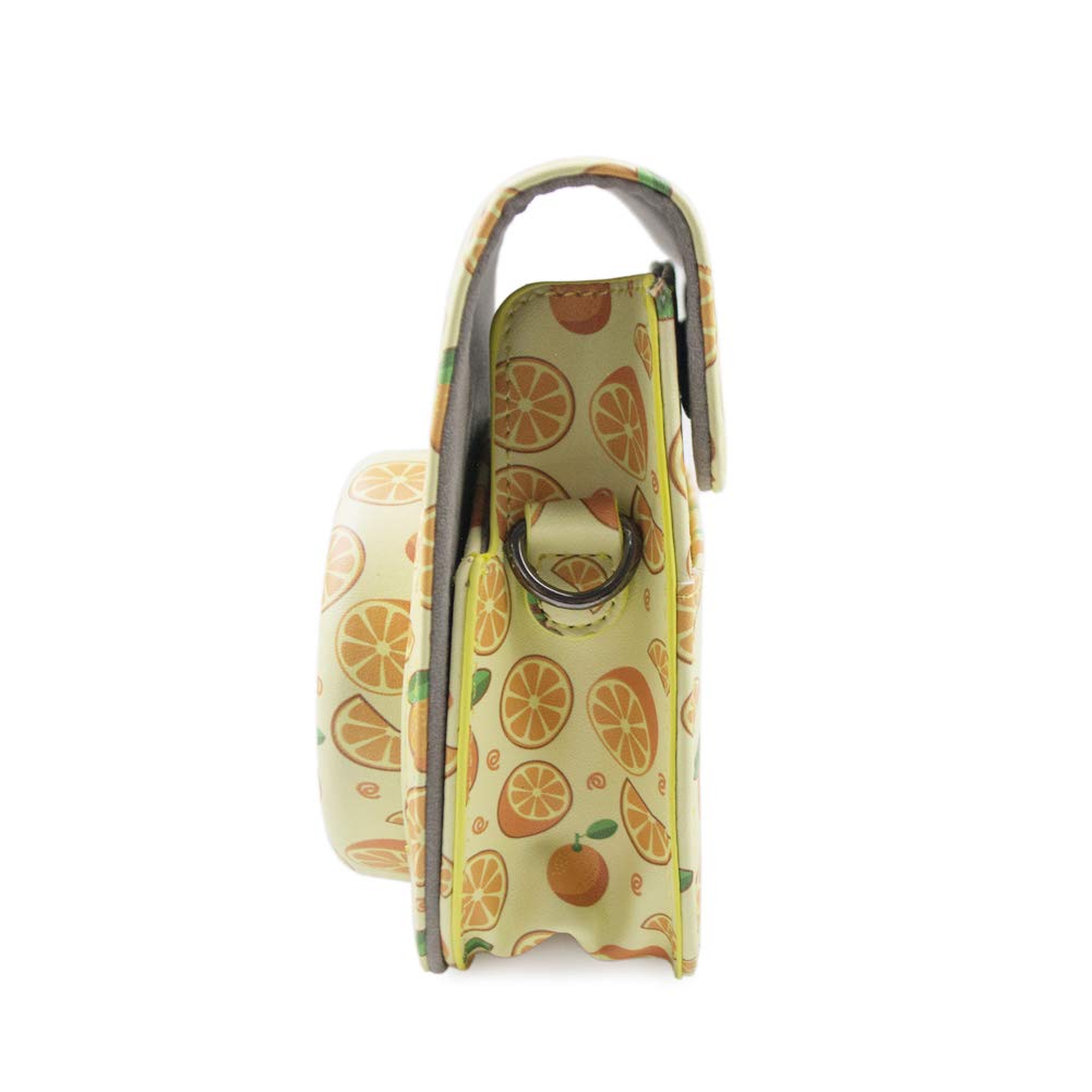 kinokoo Cheki Fujifilm Cheki instax mini11 Case instax mini11 Camera Case Cheki Protective Case with Shoulder Strap Case, (Orange Pattern)