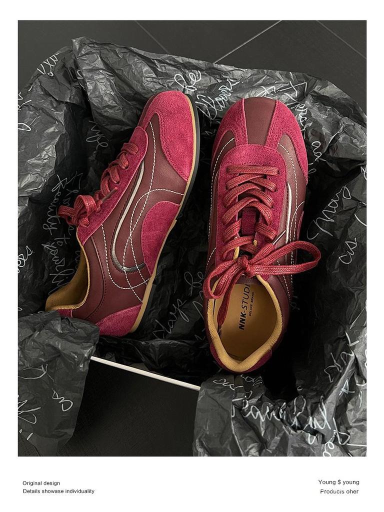 Women's Retro Brown Soft Sole Shoes - Lightweight German-Style Sneakers with Thin Sole