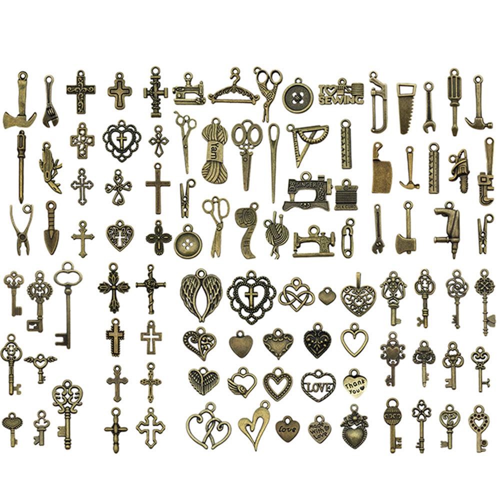 100 Antique Bronze Animal & Insect Alloy Pendants: Dragonfly, Butterfly Charms for DIY Bracelets, Necklaces, Keychains
