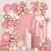 Retro Pink Balloons Garland Skin White Sand Rose Gold Confetti Balloon Arch Kit Wedding Anniversary Birthday Party Decoration