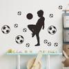 Self-Adhesive Wall Stickers for Kids' Room or Dorm: Football Theme Decor