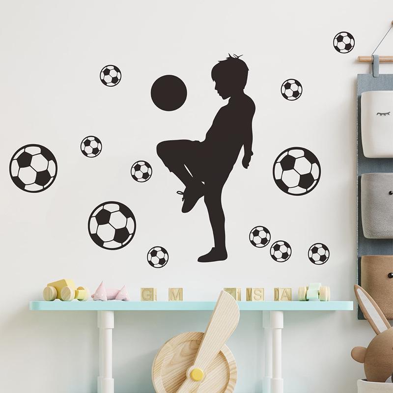 Self-Adhesive Wall Stickers for Kids' Room or Dorm: Football Theme Decor