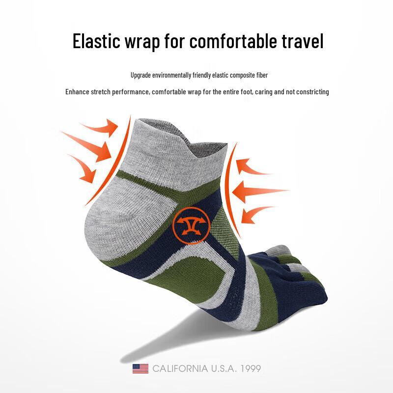 TFO Herren Atmungsaktive Fünf-Finger-Wandersocken für den Außenbereich