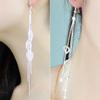Women's Chic Leaf Heart Rhinestone Long Tassels Drop Dangle Linear Hook Earrings