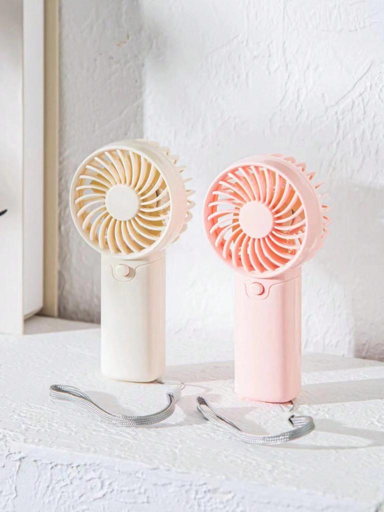 1pc Handheld Battery Operated Cartoon Mini Fan, Portable For Summer And For Outdoor,Sport,Kitchen,Bedroom,School,Office,And For Woman,Man,Children