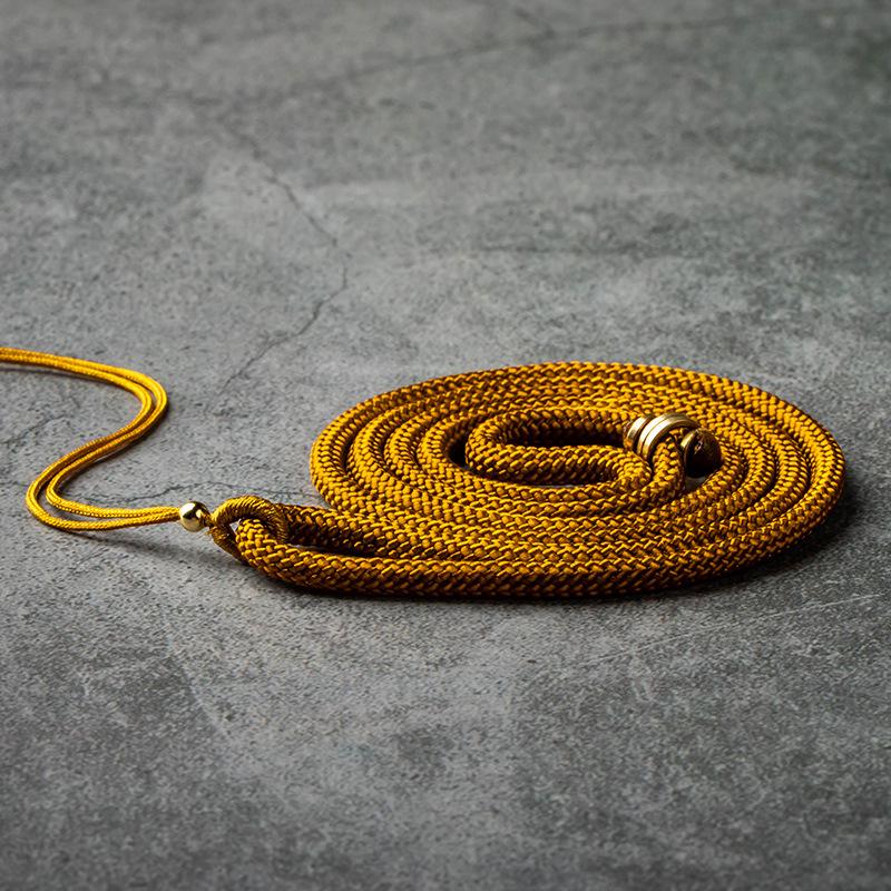 Handmade Adjustable Black and Red Woven Copper Pendant Necklace for Men and Women