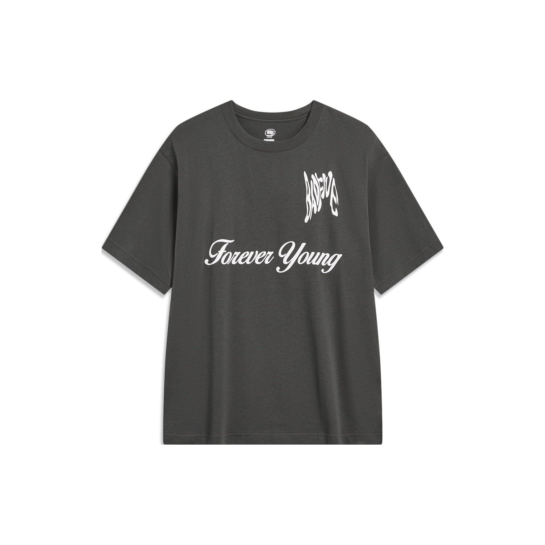 Li-Ning BadFive Graphic T-shirt Washed Black Men s AHST917-2 S