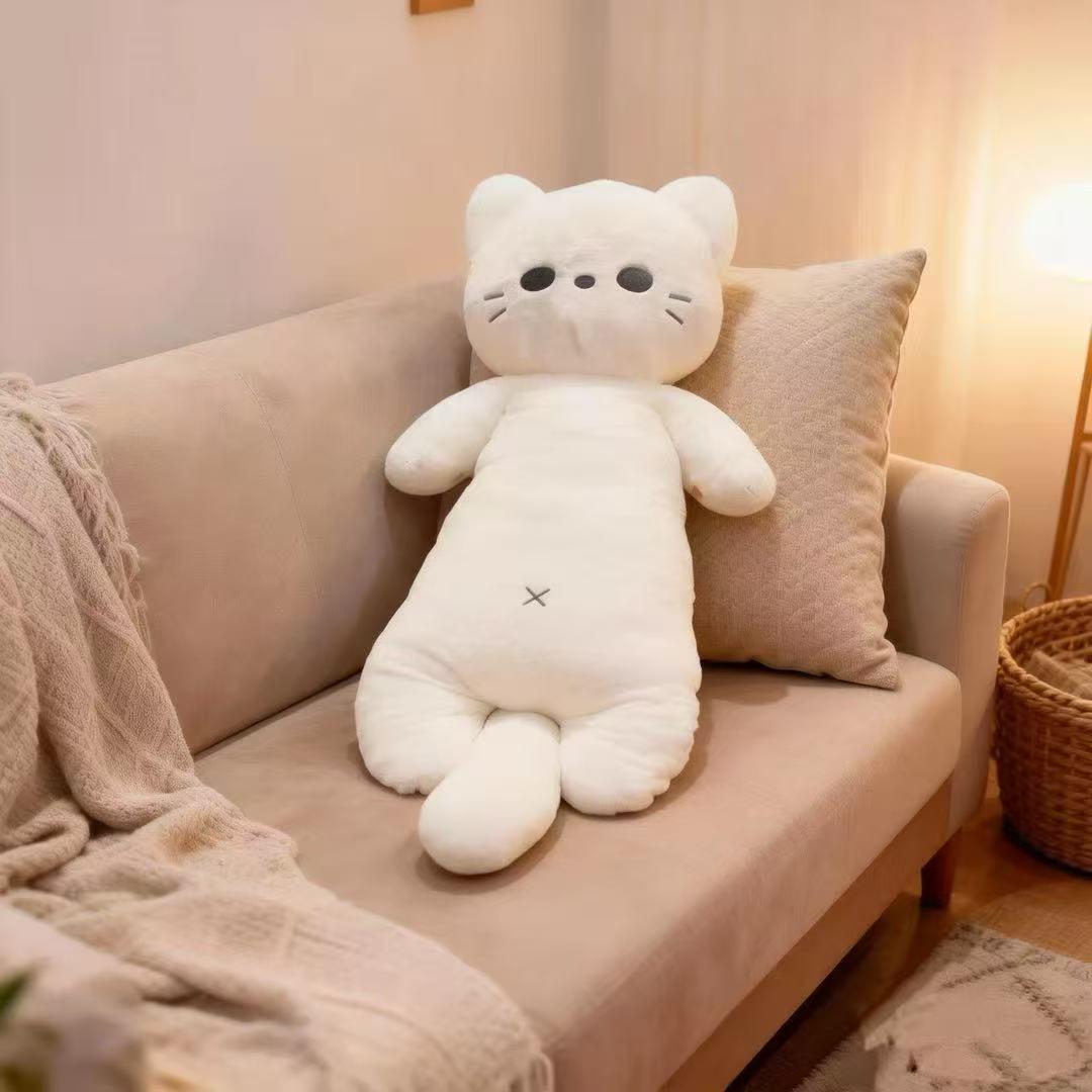 Cute Long Cat Hug Pillow: Plush Cuddle Doll for Girls Bedtime Comfort