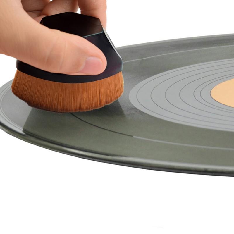 Anti Static Vinyl Record Brush Vinyl Brush Carbon Fiber Bristles Cleaning Brush for Records Vinyl Record Cleaner Brush