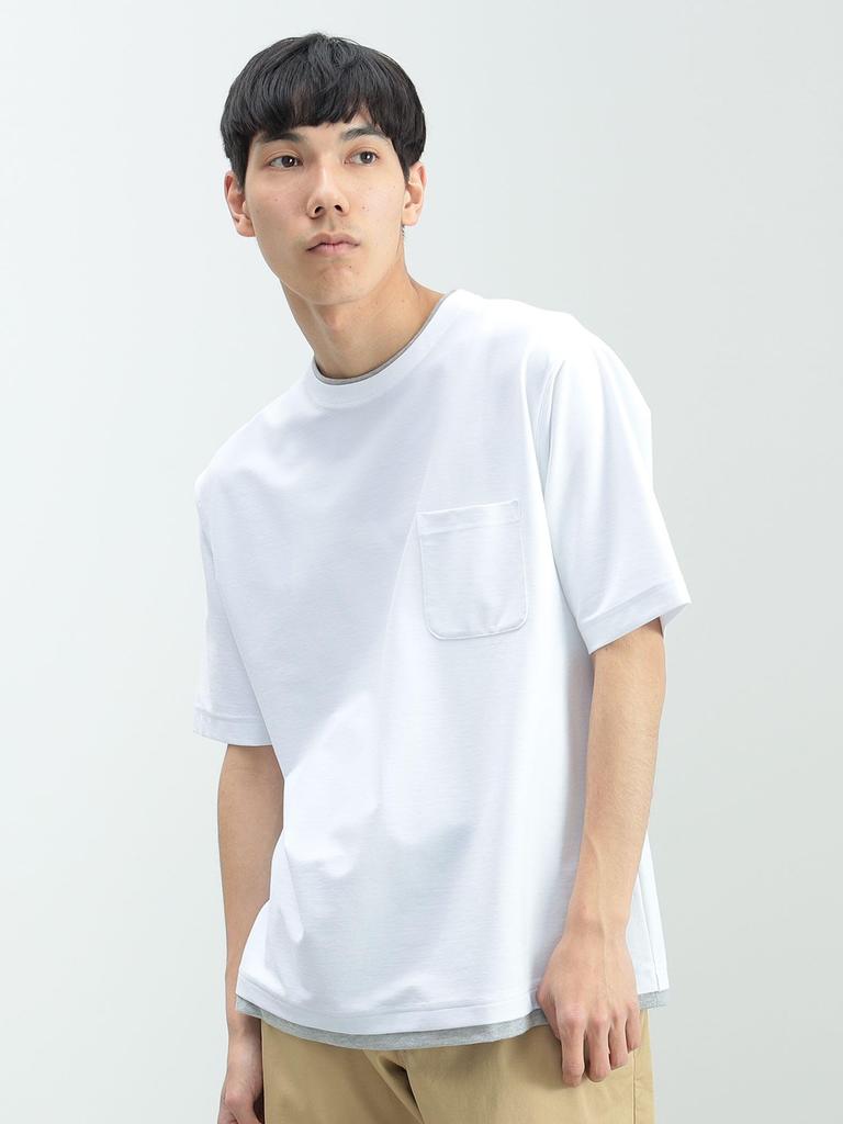Cool Touch TEE Cool Touch Fake Layer Pocket WEISS S 42040339639 [BEAMS HEART] S/S T-Shirt Herren