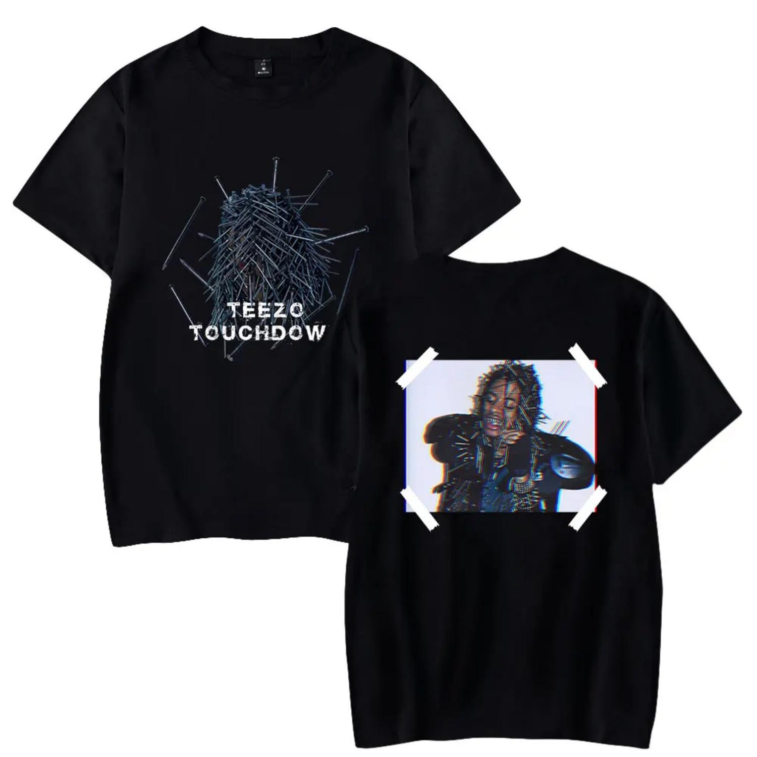 

Teezo Touchdown Unisex Short Sleeve T-shirts Men Women Streetwear Printing Casual O-neck Rapper Tshirt S чёрный