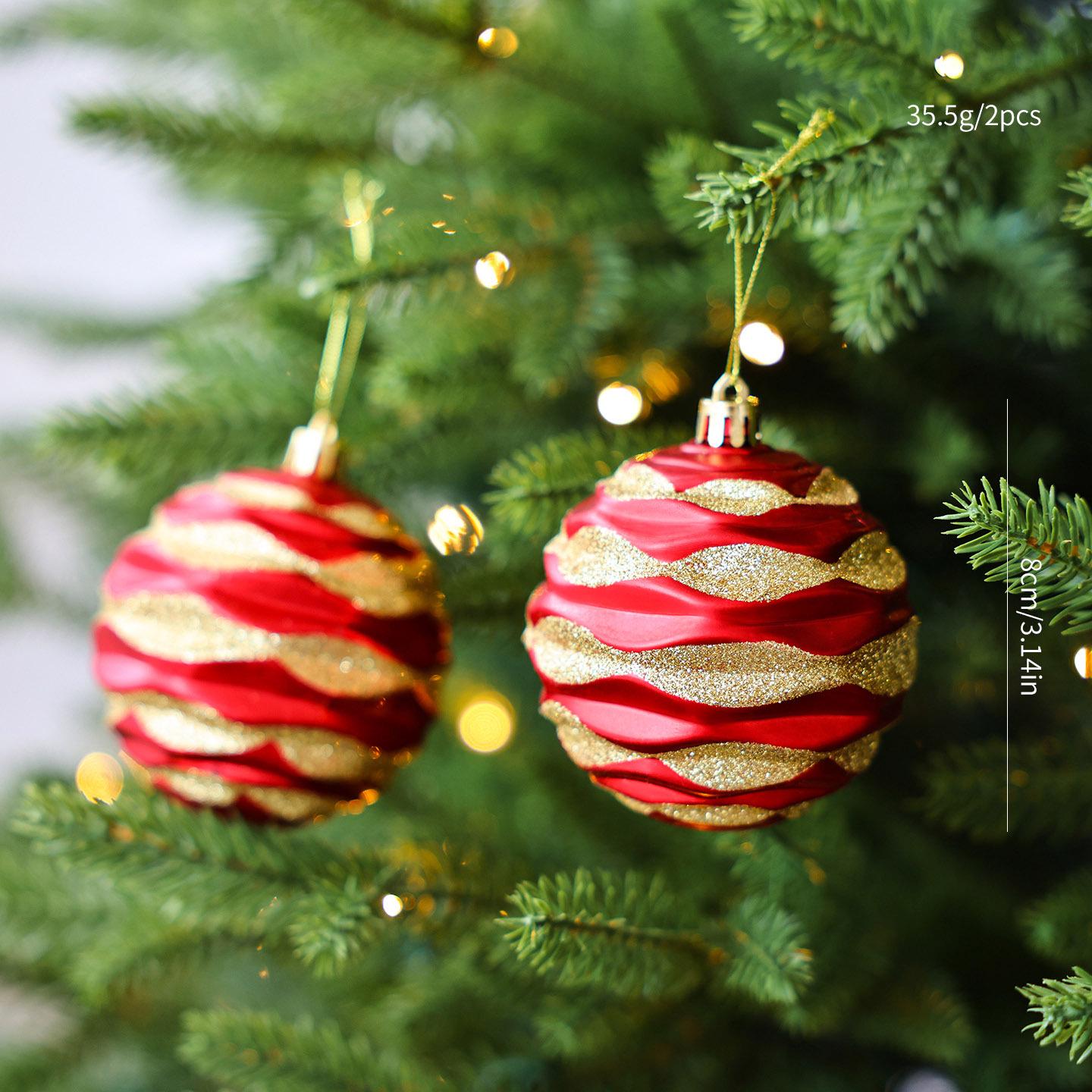 8cm Large Christmas Ball Set: Premium Tree Ornaments in Gift Box