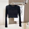 Women's Long-Sleeve Yoga T-Shirt with Built-in Bra for Fitness, Pilates, and Running - Global Style