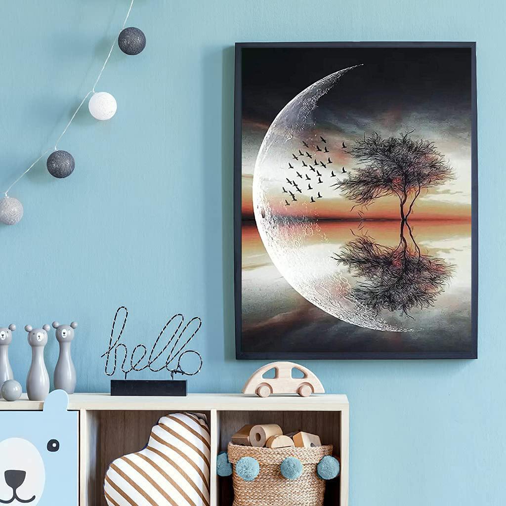 Sada 5D DIY diamantového malování Moon Cross Stitch Kit Mozaika Diamantové vyšívání Růže plné kulaté/čtvercové vrtačky Domácí dekorace
