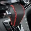 Kompatibel mit 07-26 Honda CRV/Civic Echtleder Schalthebelknaufabdeckung für Automatikgetriebe.