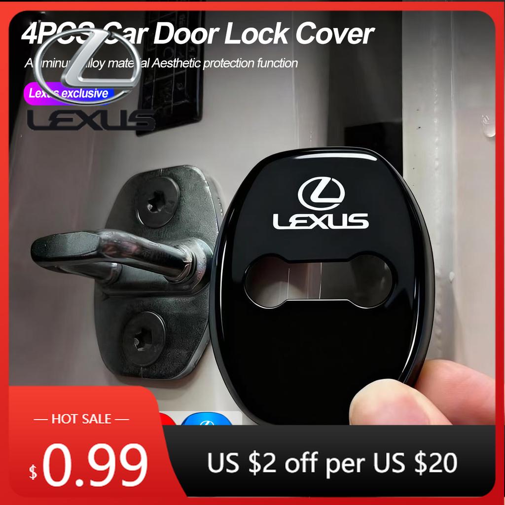 Interior Stickers 4PCS Car Door Lock Cover Metal Protection Accessories For Lexus RX300 IS200 IS250 ES350 Ct200h UX250h NX300h RRJ6