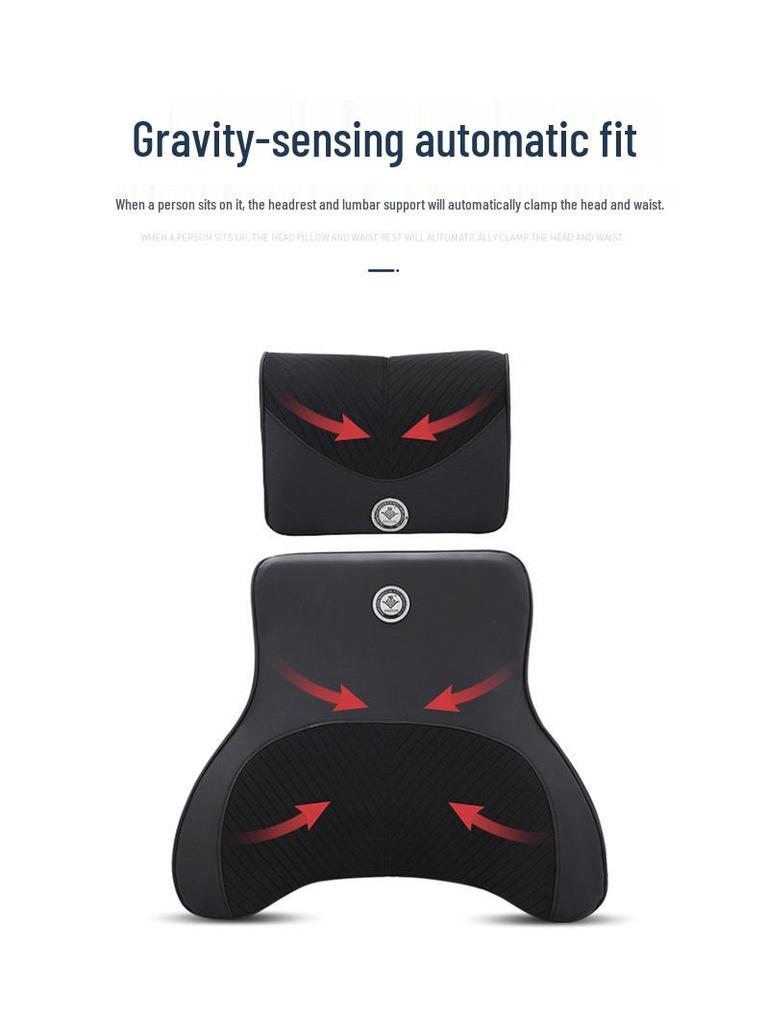 Memory Foam Car Headrest & Lumbar Support Pillow