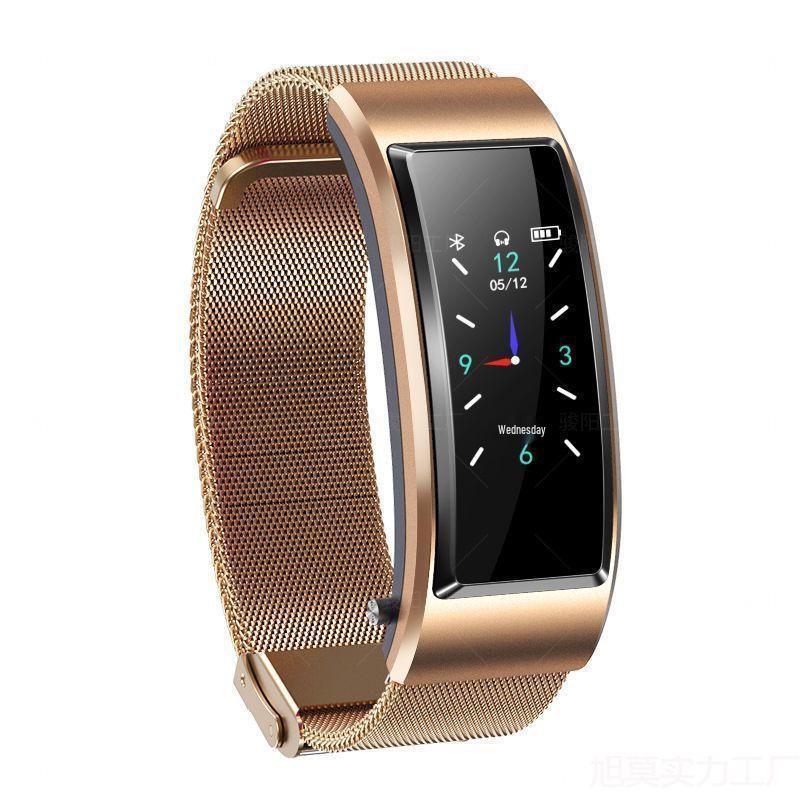 Smart Sports Bracelet: Heart Rate & Blood Oxygen Monitor with Bluetooth Earphones for Men & Women