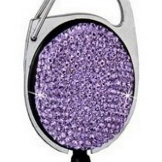 Ceramic Clay Pull-Release Retractable Metal Keychain Egg-Shaped Card Holder