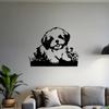 Heavy Duty Black Metal Wall Art Laser Cut Modern Dog Design for Living Room Bedroom Office Decor