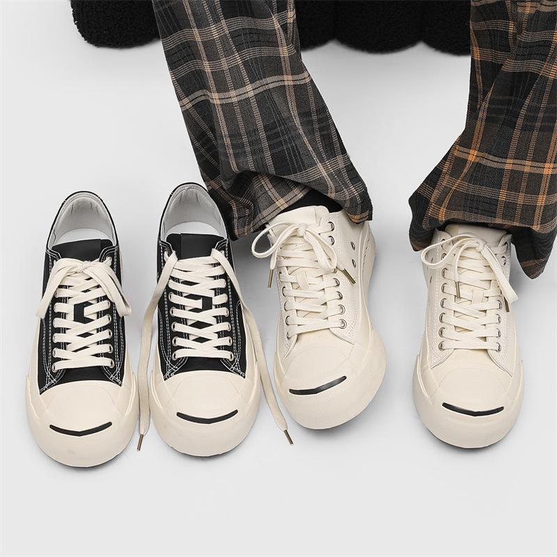 AFANTING Low-Top Canvas Shoes - Open Mouth, Thick Soles, Spring Versatile Japanese Trend X267