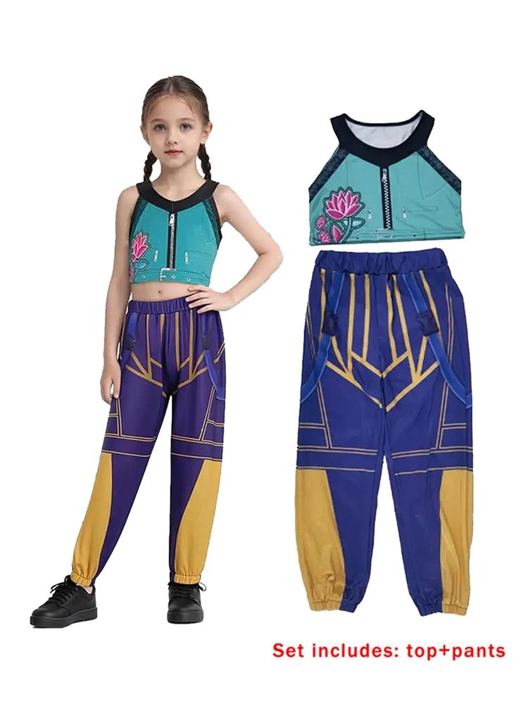 Movie K-Pop Children Mira Rumi Zoey Demon Hunters Cosplay Costume for Girl Halloween Party Stage Pattern Role Play Clothes