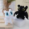 Беззубий Чорно-Білий Дракон Плюшева Лялька Кулон - Мила та Кумедна Іграшка