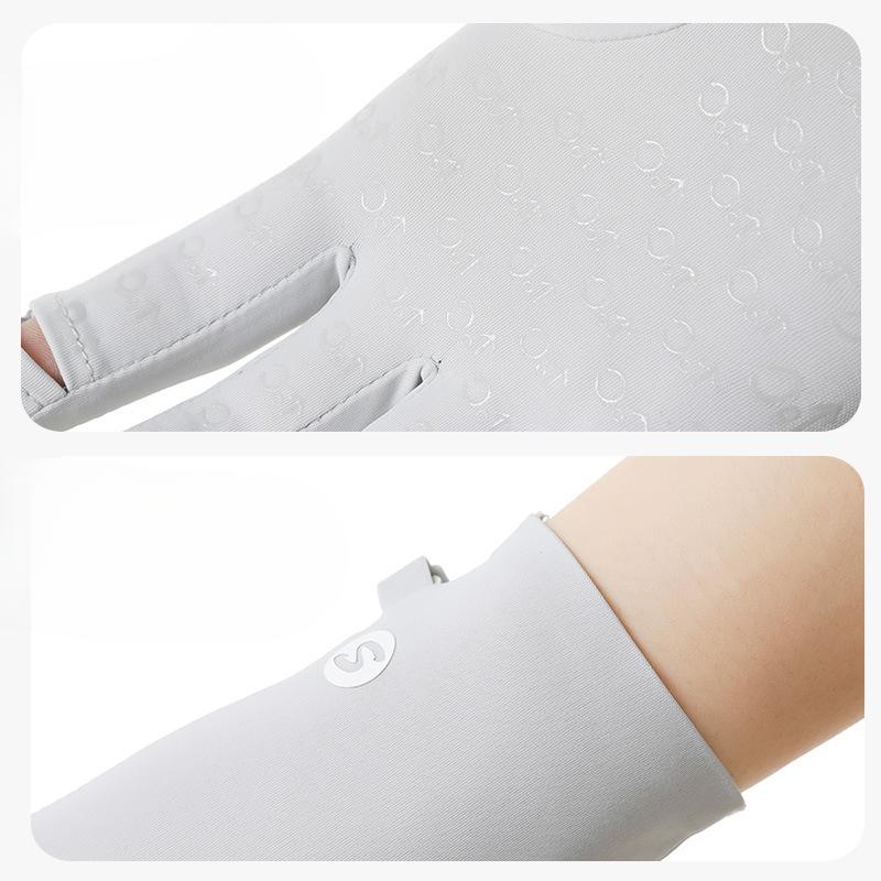Summer Gloves for Women Breathable Outdoor Cool Feeling Sun Protection Two Fingers Comfortable Riding Driving Travel Full Finger Gloves