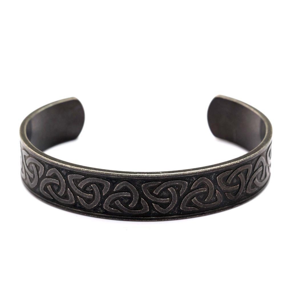 Vintage Viking Celtic Knot Antique Stainless Steel Cuff Bracelet