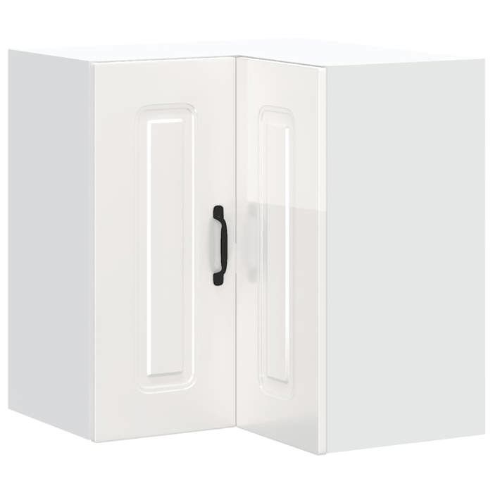 VidaXL Armoire murale d'angle de cuisine Kalmar blanc brillant 853619