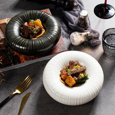 Ceramic Dinner Plates Round Bowl Cooking Dishes Restaurant Molecular Gastronomy Sashimi Tableware Dessert Plates Serving Dish