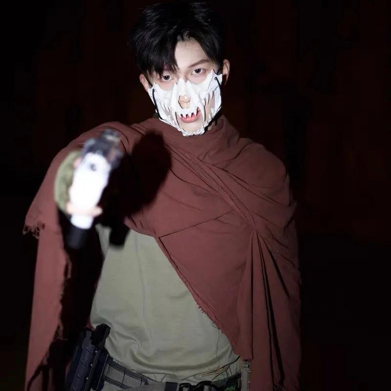 Halloween Masquerade Vestment Cape Medieval Pirate Hood Fashion Scarf Men Black Brown Wrap Cloak Costume Shoulder Cosplay Cowl