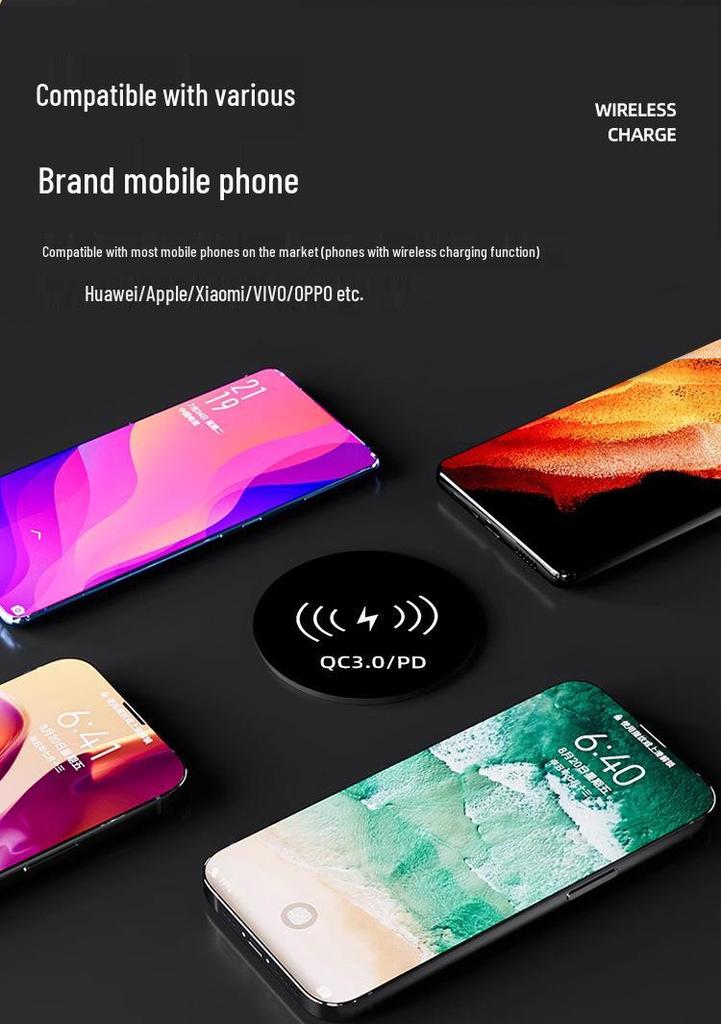 Built-in Wireless Charger Power Strip with Direct Plug-in for Hidden Desktop and Phone